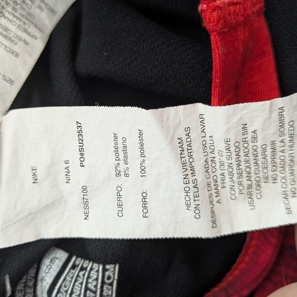 Nike Red Swim Suit Bathing Suit 6 22 - Picture 4 of 5